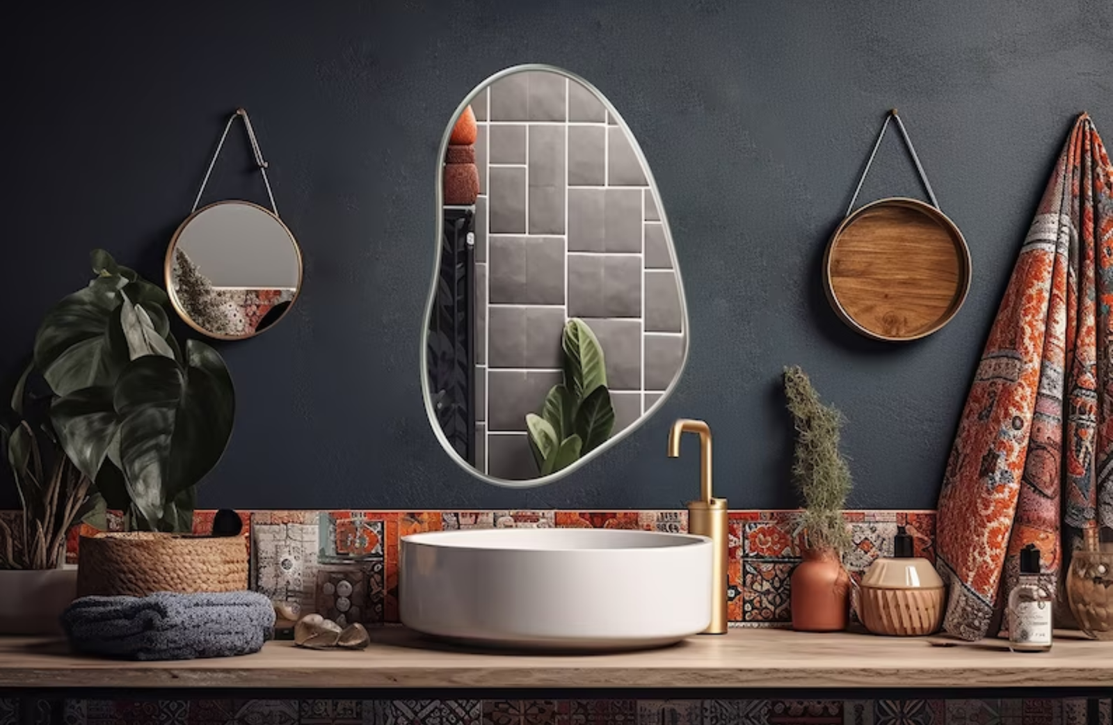 blob mirrors for bathroom decor