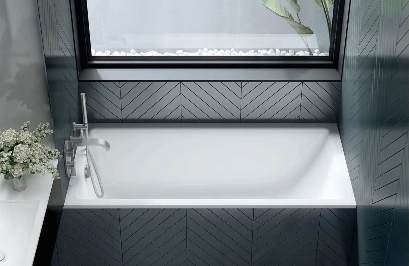 small built-in bathtub