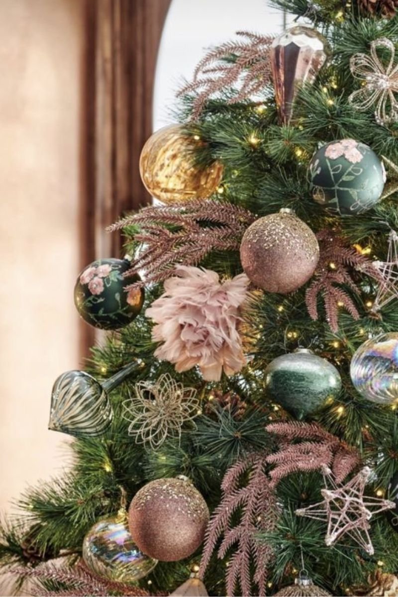 pink blush decoration christmas tree